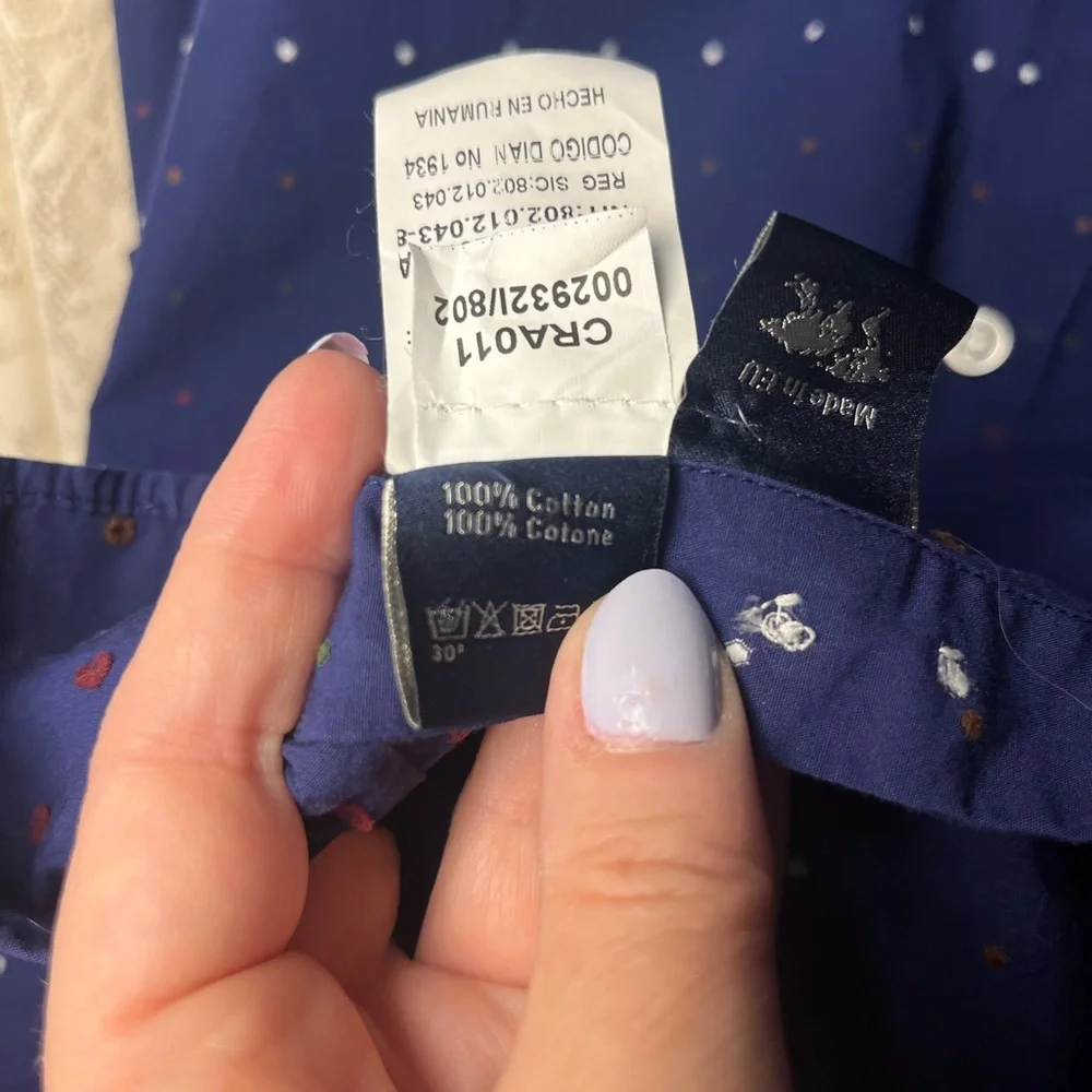 Harmont & Blaine 100% Navy Blue Patterned Shirt (Inv. #001) - Picture 10 of 14